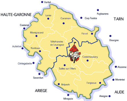 Carte du Lauragais : zone d'intervention autour de Castelnaudary et Salles-sur-l'Hers
